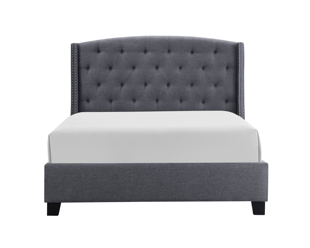 EVA QUEEN HEADBOARD/FOOTBOARD -GREY, EVA /QUEEN RAIL -GREY - furniture place usa