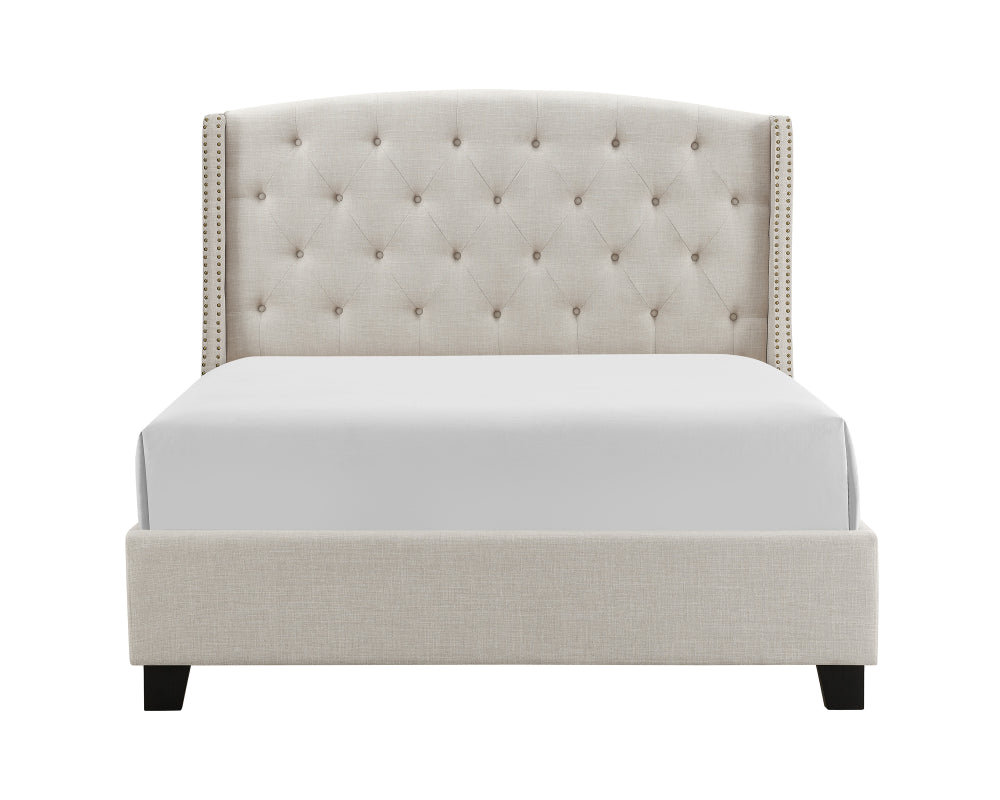 EVA KING HEADBOARD/FOOTBOARD -IVORY, EVA KING/ RAIL -GREY - furniture place usa