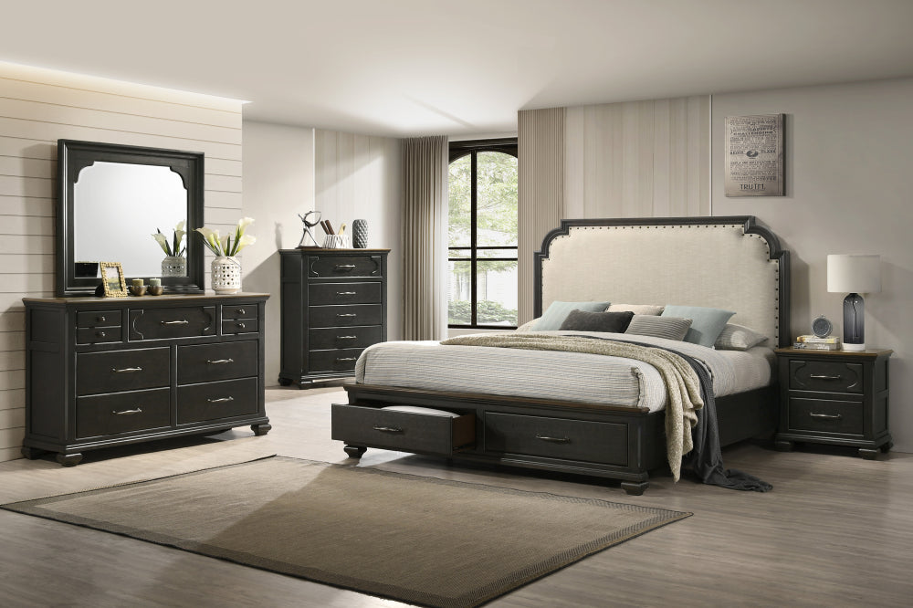 HAMILTON QUEEN STORAGE BED HB, HAMILTON Q STORAGE FOOTBOARD/DRAWER, 3AMILTON K/Q STORAGE BED RAIL - furniture place usa