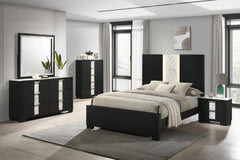 RANGLEY QUEEN HEADBOARD - BLACK, RANGLEY QUEEN FOOTBOARD - BLACK, RANGLEY /QUEEN RAIL - BLACK - furniture place usa