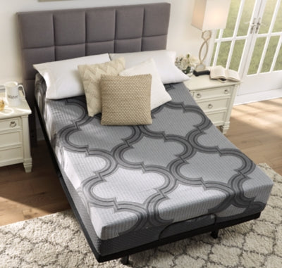 12 Inch Ashley Hybrid King Mattress with Head-Foot Model-Good King Adjustable Base - furniture place usa