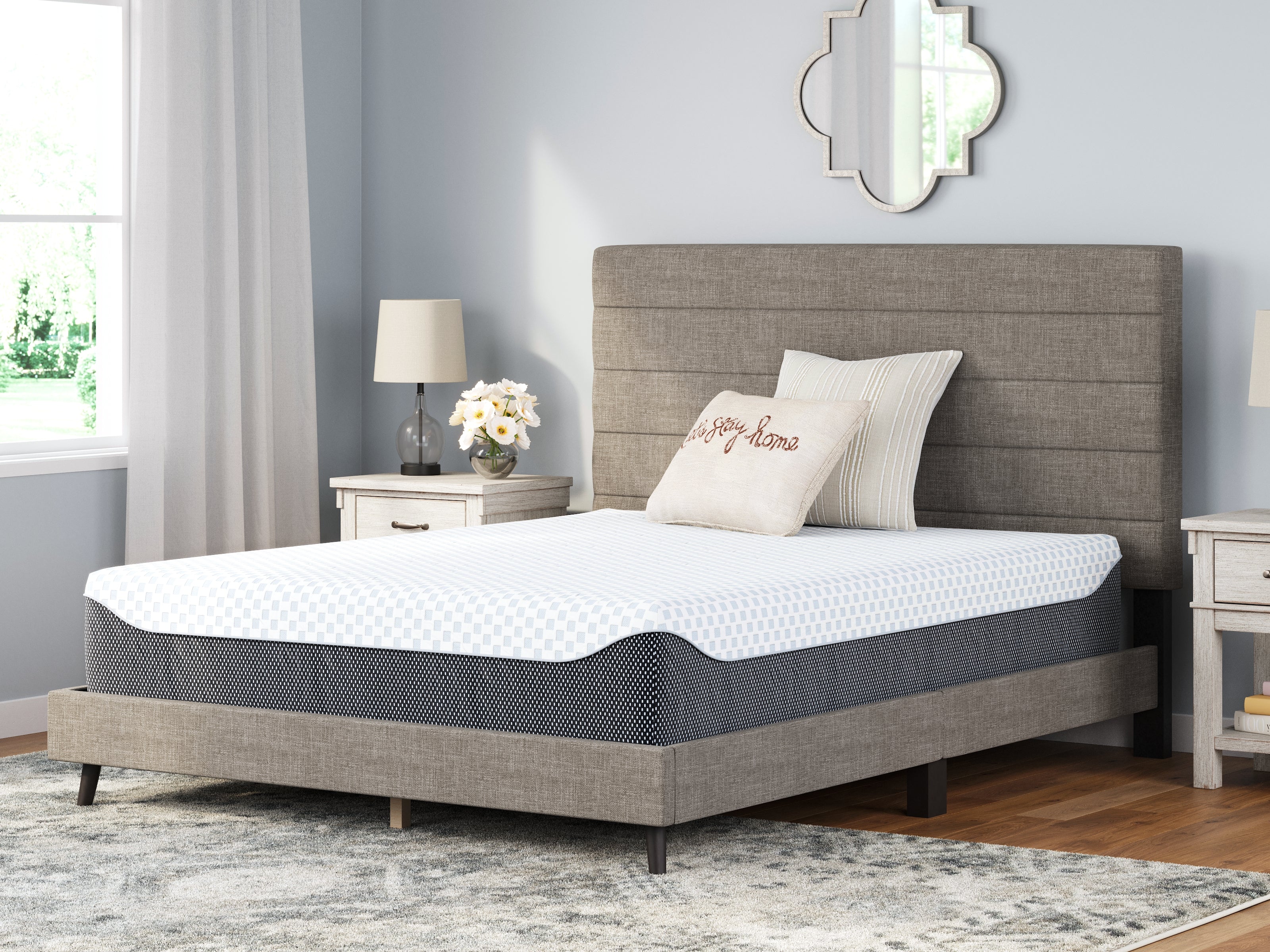 12 Inch Chime Elite Queen Memory Foam Mattress in a box with Head-Foot Model Better Queen Adjustable Base - furniture place usa