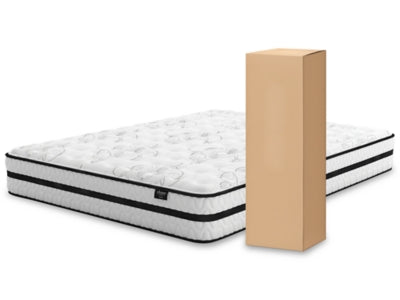 Chime 10 Inch Hybrid Queen Mattress in a Box with Head-Foot Model Better Queen Adjustable Base - furniture place usa