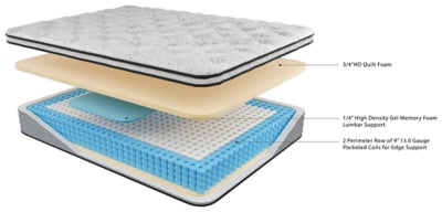 Chime 10 Inch Hybrid Queen Mattress in a Box with Head-Foot Model Best Queen Adjustable Base - furniture place usa