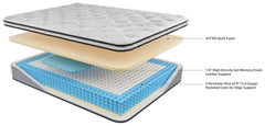 Chime 10 Inch Hybrid Queen Mattress in a Box with Head-Foot Model Better Queen Adjustable Base - furniture place usa