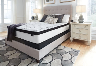 Chime 12 Inch Hybrid Queen Mattress in a Box with Bellaby Queen Crossbuck Panel Bed - furniture place usa