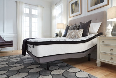 Chime 12 Inch Hybrid Queen Mattress in a Box with Bellaby Queen Crossbuck Panel Bed - furniture place usa