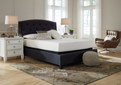 10 Inch Chime Memory Foam Queen Mattress in a Box with Better than a Boxspring Queen Foundation - furniture place usa