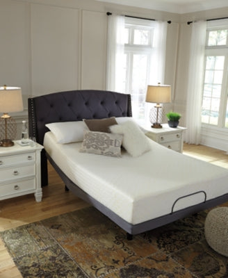 10 Inch Chime Memory Foam Queen Mattress in a Box with Better than a Boxspring Queen Foundation - furniture place usa