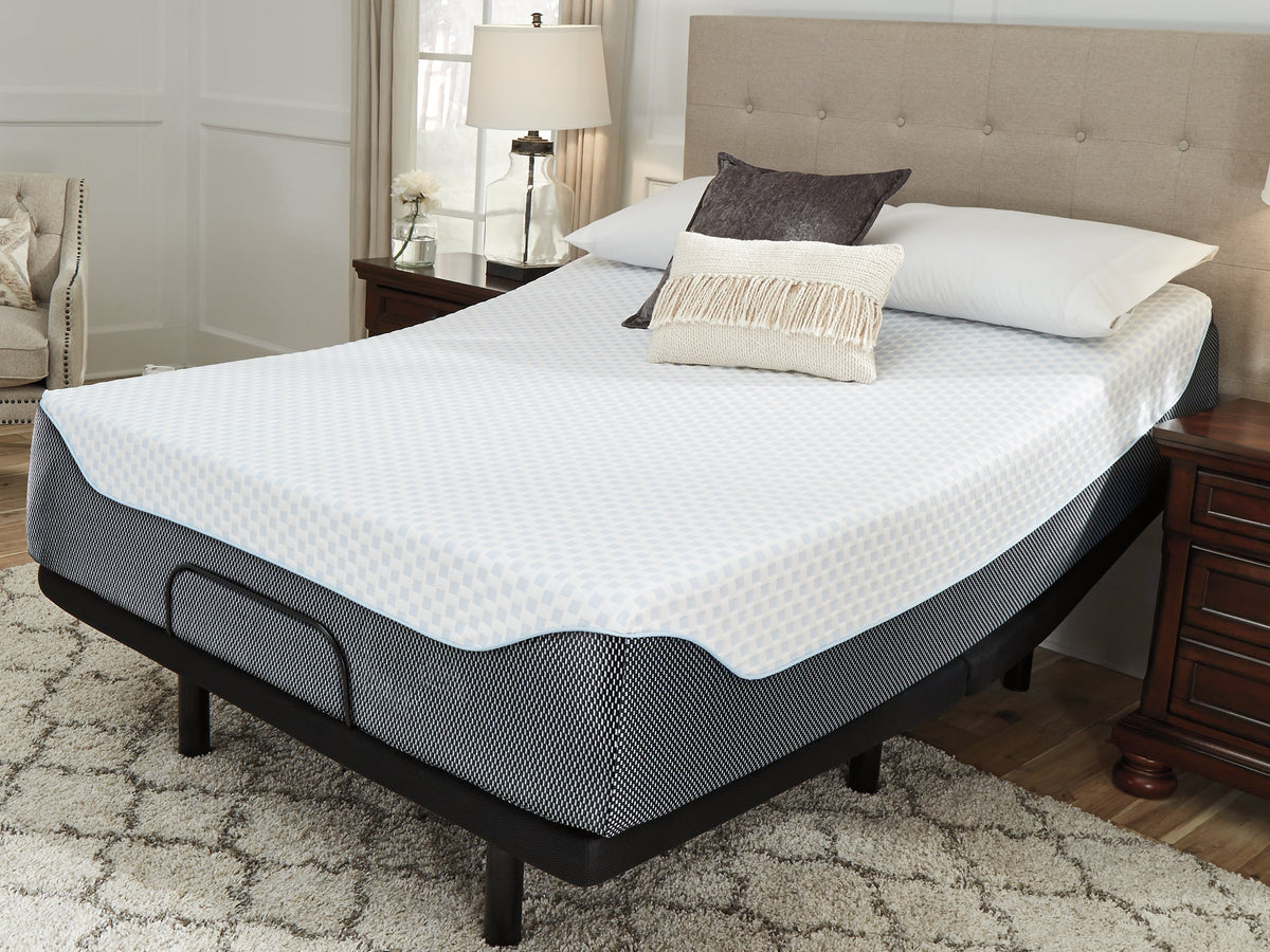 14 Inch Chime Elite King Memory Foam Mattress in a Box with Head-Foot Model Better King Adjustable Base - furniture place usa