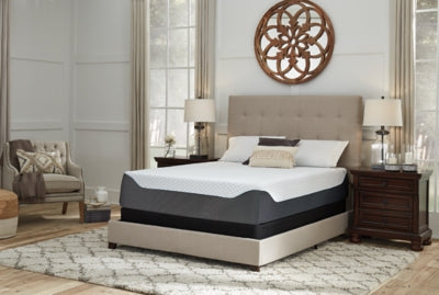 14 Inch Chime Elite Queen Memory Foam Mattress in a Box with Head-Foot Model-Good Queen Adjustable Base
