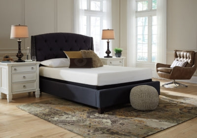 Chime 8 Inch Memory Foam Queen Mattress in a Box with Head-Foot Model-Good Queen Adjustable Base - furniture place usa