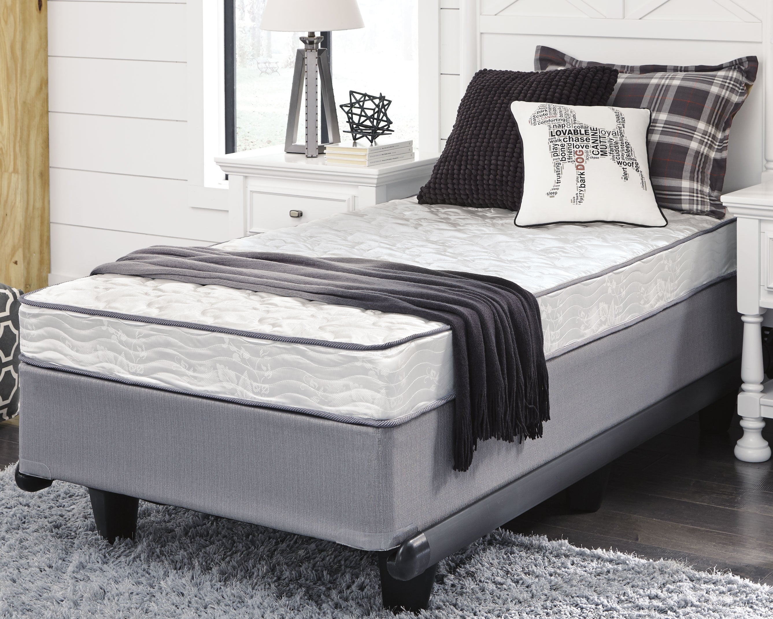 6 Inch Bonnell Twin Mattress with Better than a Boxspring Twin Foundation - furniture place usa