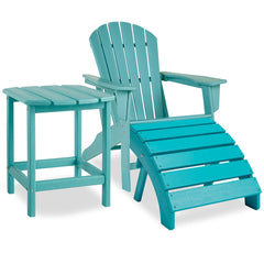 Sundown Treasure Outdoor Adirondack Chair and Ottoman with Side Table - furniture place usa