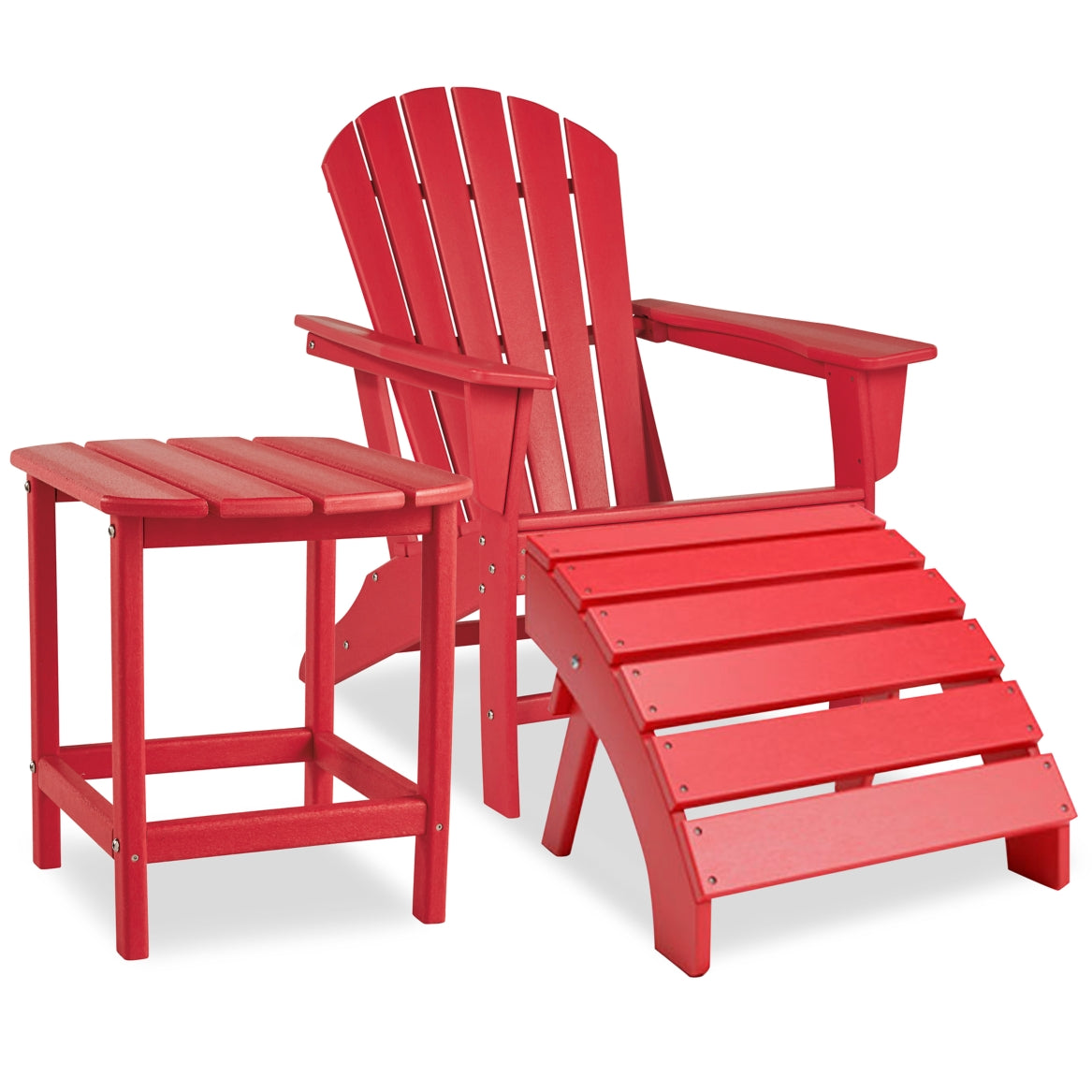 Sundown Treasure Outdoor Adirondack Chair and Ottoman with Side Table - furniture place usa