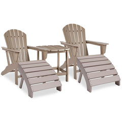 Sundown Treasure 2 Outdoor Adirondack Chairs and Ottomans with Side Table - furniture place usa