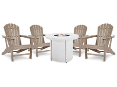 Sundown Treasure Outdoor Fire Pit Table and 4 Chairs - furniture place usa