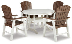 Crescent Luxe Outdoor Dining Table and 4 Chairs - furniture place usa