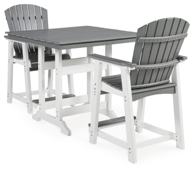 Transville Outdoor Counter Height Dining Table and 2 Barstools - furniture place usa