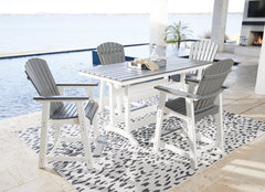 Transville Outdoor Counter Height Dining Table and 4 Barstools - PKG013815 - furniture place usa