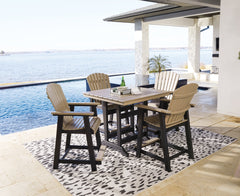 Fairen Trail Outdoor Counter Height Dining Table and 4 Barstools - furniture place usa