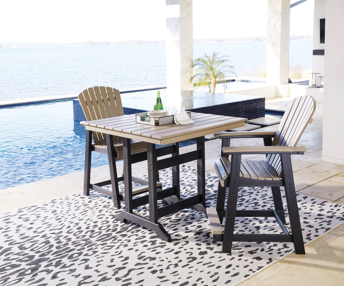 Fairen Trail Outdoor Counter Height Dining Table and 2 Barstools - furniture place usa