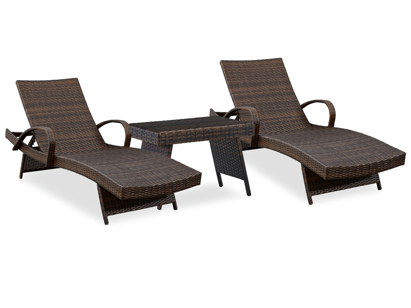 Kantana 2 Chaise Lounge Chairs with End Table - furniture place usa