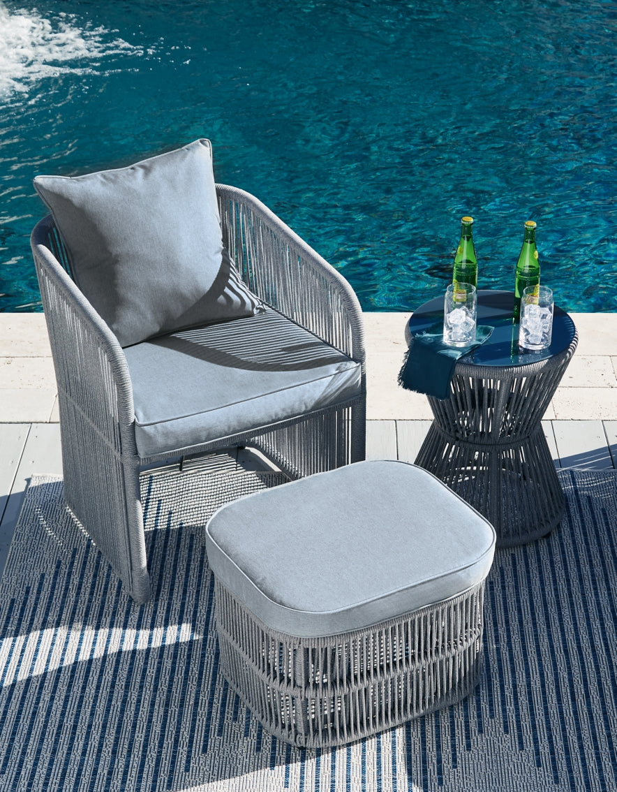 Coast Island Outdoor Chair with Ottoman and Side Table - furniture place usa