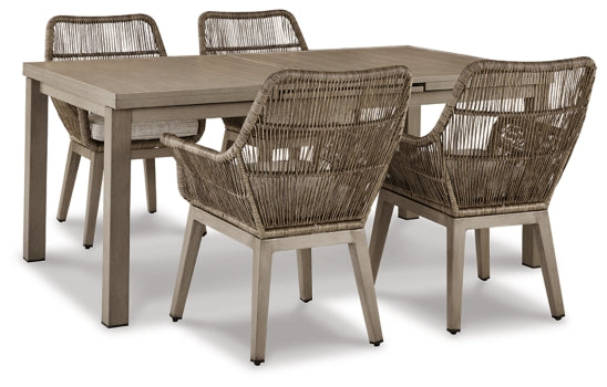 Beach Front Outdoor Dining Table and 4 Chairs - PKG015466 - furniture place usa