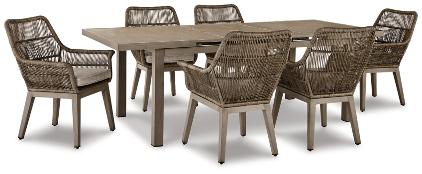 Beach Front Outdoor Dining Table and 6 Chairs - PKG015467 - furniture place usa