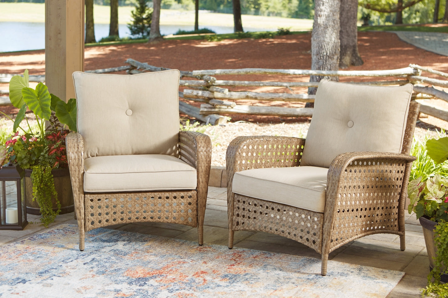 Braylee Lounge Chair with Cushion (Set of 2) - furniture place usa