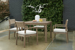 Aria Plains Outdoor Dining Table and 4 Chairs - furniture place usa