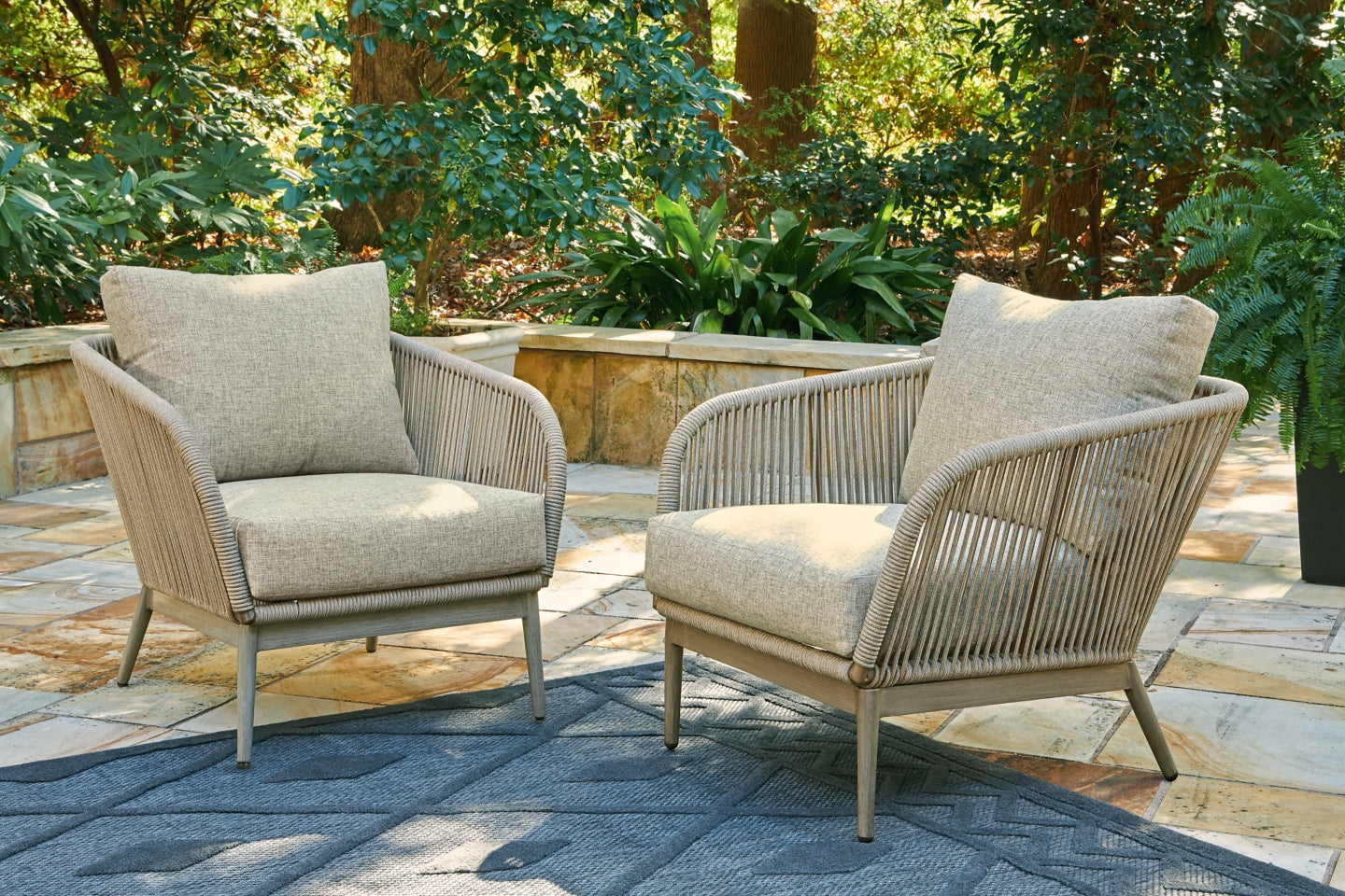 Swiss Valley Lounge Chair with Cushion (Set of 2) - furniture place usa