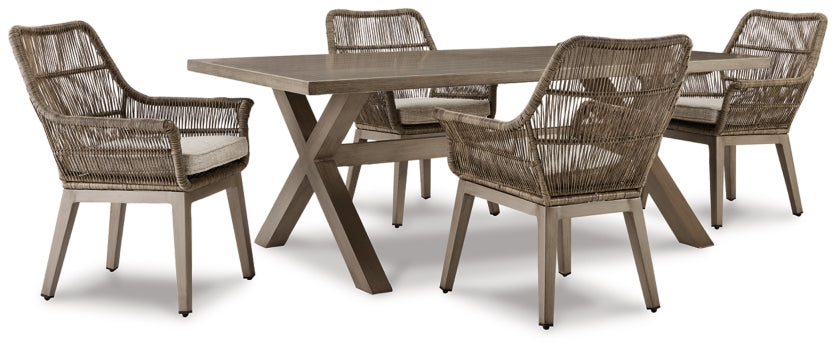 Beach Front Outdoor Dining Table and 4 Chairs - PKG014896 - furniture place usa
