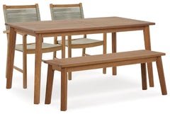 Janiyah Outdoor Dining Table and 2 Chairs and Bench - PKG015463 - furniture place usa