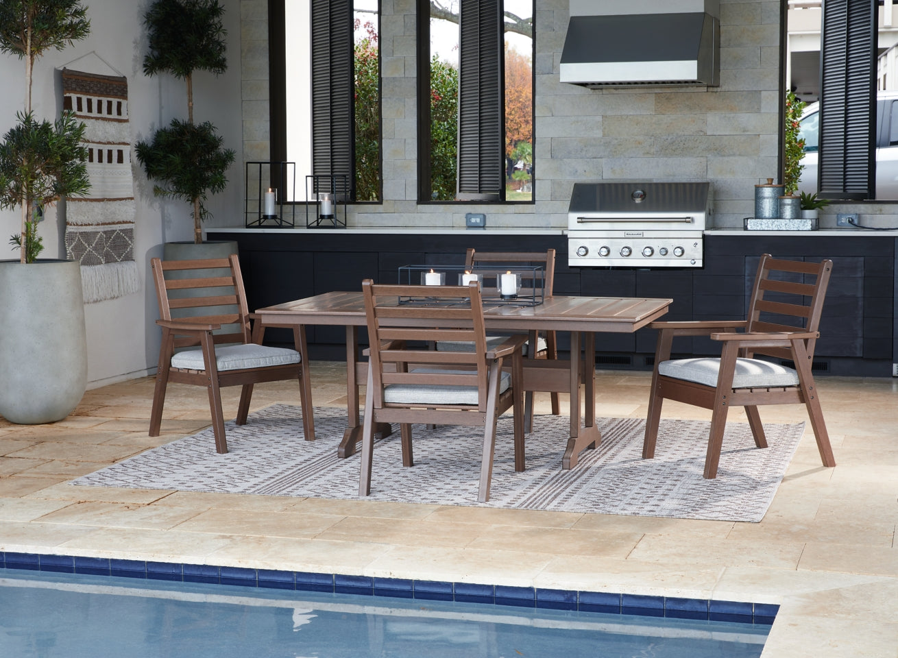 Emmeline Outdoor Dining Table and 4 Chairs - furniture place usa