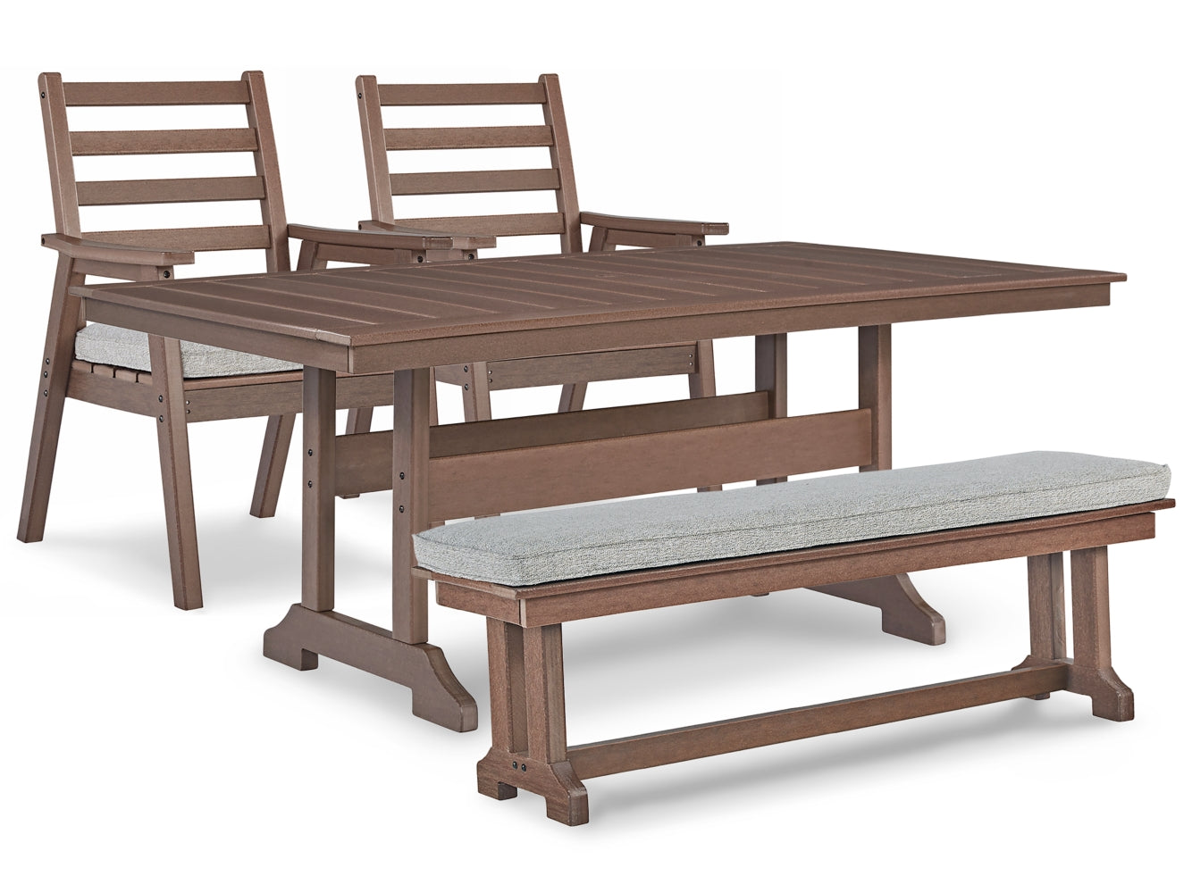 Emmeline Outdoor Dining Table and 2 Chairs and Bench - furniture place usa