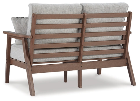 Emmeline Outdoor Sofa and Loveseat with Coffee Table and 2 End Tables - furniture place usa