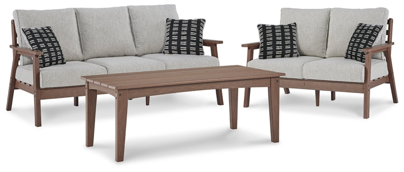Emmeline Outdoor Sofa and Loveseat with Coffee Table - furniture place usa