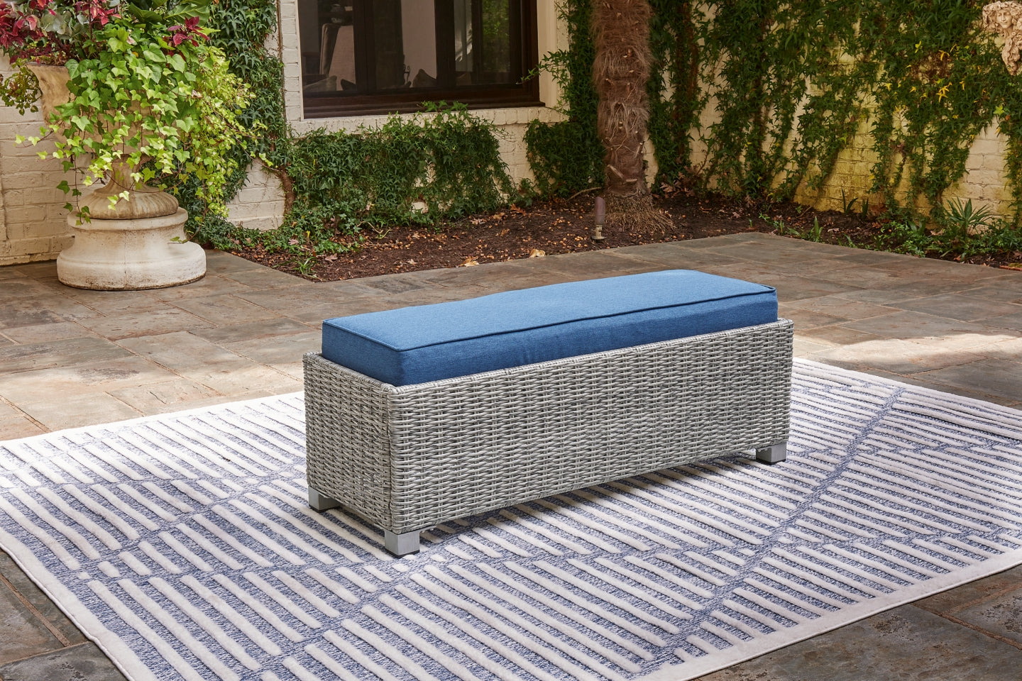 Naples Beach Outdoor Bench with Cushion - furniture place usa