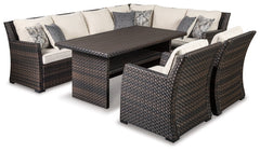 Easy Isle 3-Piece Outdoor Sectional with 2 Chairs and Coffee Table - furniture place usa