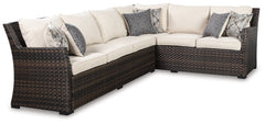 Easy Isle 3-Piece Outdoor Sectional with Chair and Coffee Table - furniture place usa
