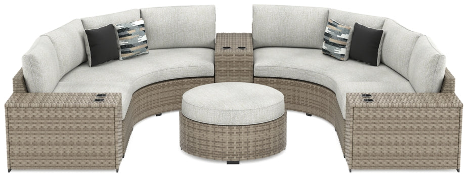 Calworth 7-Piece Outdoor Sectional with Ottoman - furniture place usa