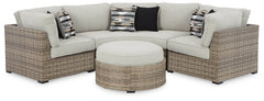 Calworth 5-Piece Outdoor Sectional with Ottoman - furniture place usa