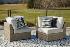Calworth Outdoor Corner with Cushion (Set of 2) - furniture place usa