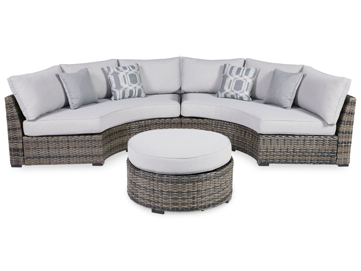 Harbor Court 2-Piece Outdoor Sectional with Ottoman - furniture place usa
