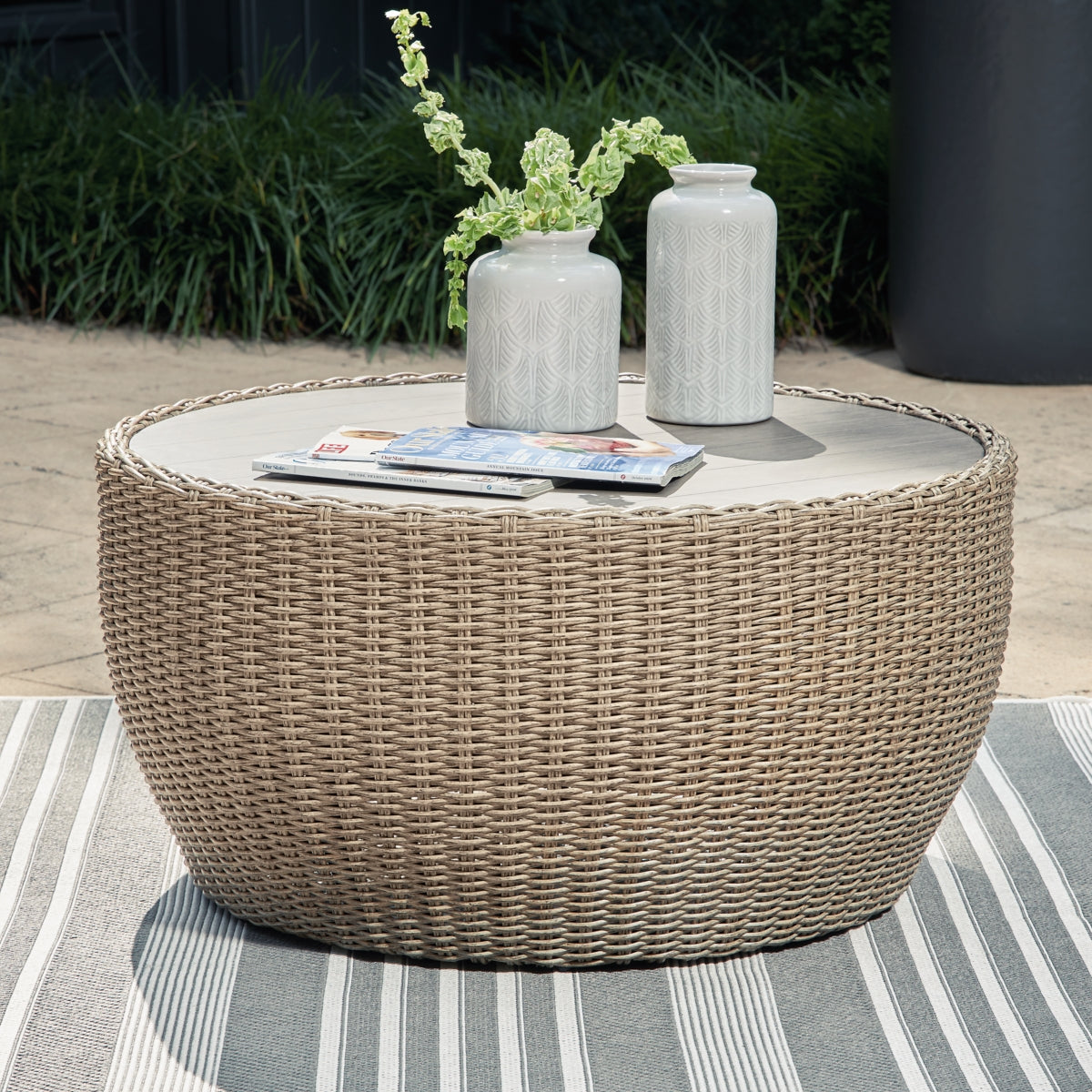 Danson Outdoor Coffee Table with End Table - furniture place usa