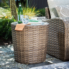 Sandy Bloom Outdoor End Table - furniture place usa
