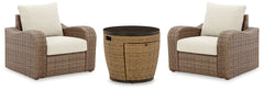 Malayah Fire Pit Table and 2 Chairs - PKG015405 - furniture place usa