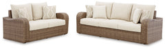 Sandy Bloom Outdoor Sofa and Loveseat - furniture place usa